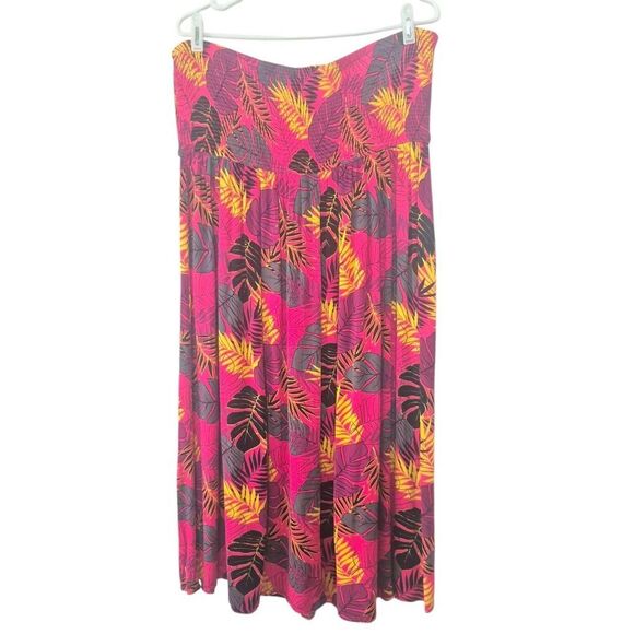 Torrid Midi Gauze Smocked Convertible Dress/Skirt Pink Yellow Plus Size 2X - Picture 3 of 6